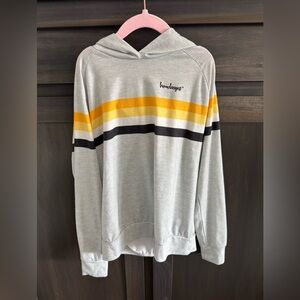 Kids Gray Hoodie with Yellow and Black Stripes Iowa Hawkeyes Youth Medium